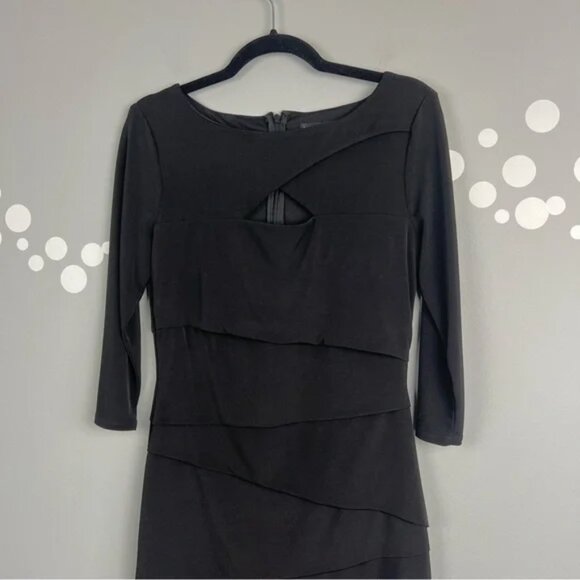 White House Black Market Layered Keyhole Dress Size 10 - Picture 2 of 8